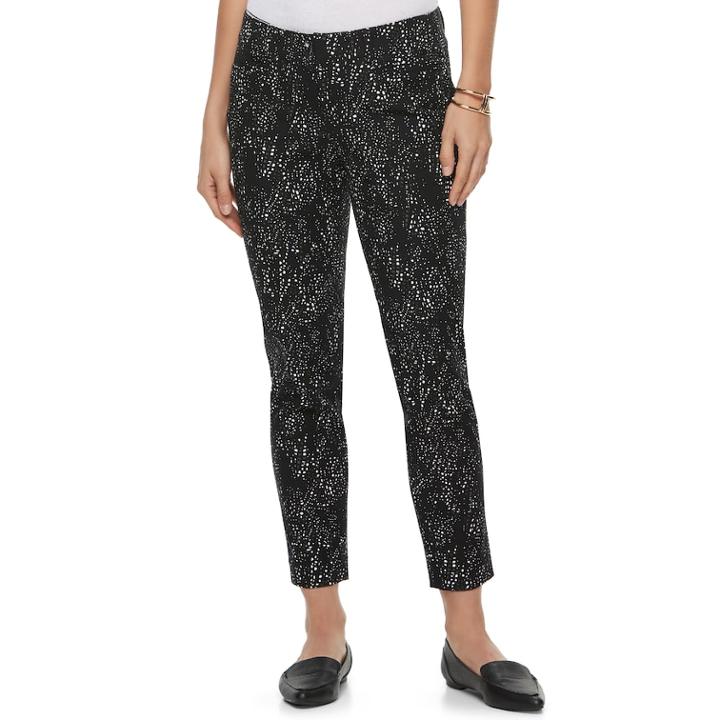 Women's Apt. 9&reg; Bistretch Ankle Pants, Size: 14, Black