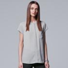 Women's Simply Vera Vera Wang Essential Popover Top, Size: Xl, Light Grey