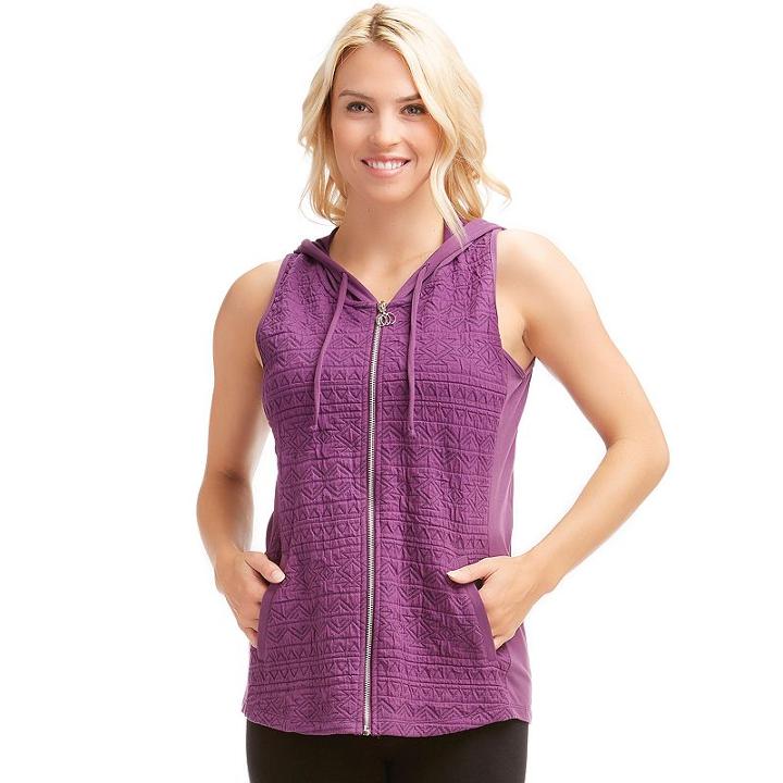 Women's Marika Balance Collection Full-zip Quilted Vest, Size: Large, Drk Purple