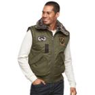 Men's Xray Slim-fit Faux-fur Military Vest, Size: Large, Green