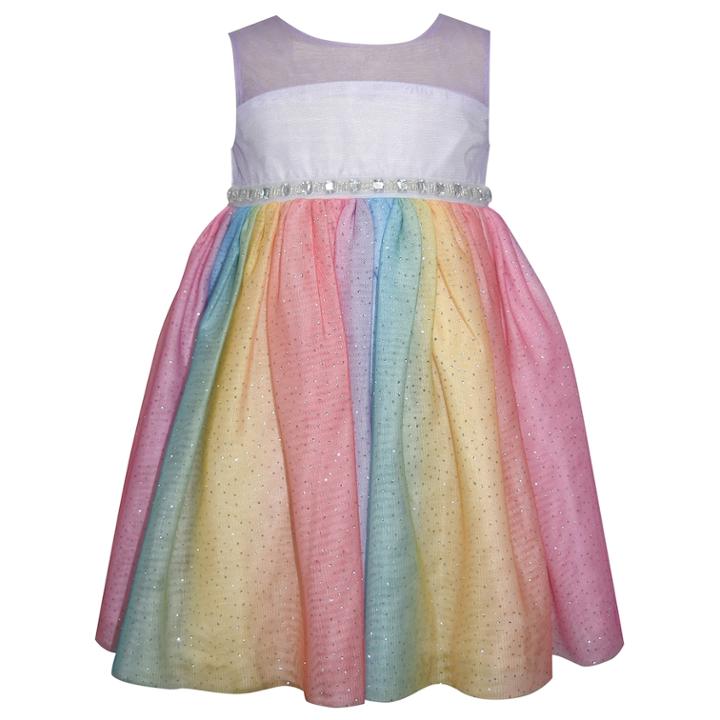 Girls 4-6x Blueberi Boulevard Glittery Tulle Dress, Size: 6x, Blue