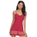 Juniors' Mudd&reg; Button Front Sweetheart Romper, Girl's, Size: Xs, Med Pink