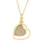 14k Gold Over Silver Textured Heart Pendant Necklace, Women's, Size: 18, Yellow