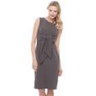 Women's Sharagano Tie-front Midi Sheath Dress, Size: 4, Grey