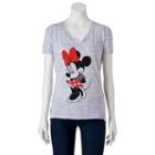 Disney's Juniors' Minnie Mouse Graphic Tee, Girl's, Size: Xs, Dark Grey