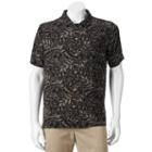 Men's Caribbean Joe Classic-fit Convertible-collar Tropical Button-down Shirt, Size: Medium, Black