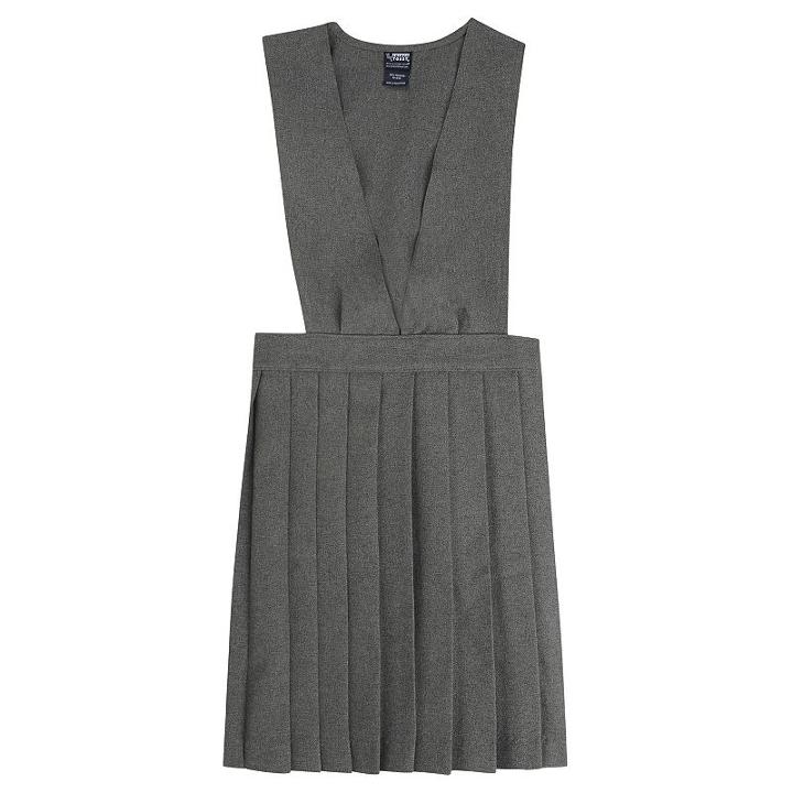 Girls 4-20 & Plus Size French Toast School Uniform Long Pleated Jumper, Girl's, Size: 14, Med Grey