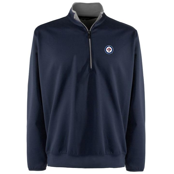 Men's Winnipeg Jets 1/4-zip Leader Pullover, Size: Medium, Blue