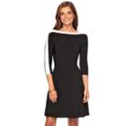 Women's Chaps Colorblock Fit & Flare Dress, Size: Large, Black