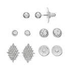 Lc Lauren Conrad Round & Marquise Nickel Free Stud Earring Set, Women's, Silver