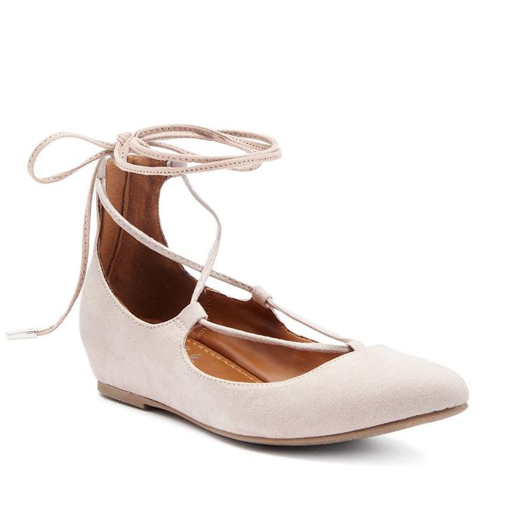 Candie's&reg; Kraizin Women's Lace-up Flats, Size: 7, Lt Beige