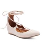 Candie's&reg; Kraizin Women's Lace-up Flats, Size: 7, Lt Beige