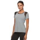 Women's Fila Sport&reg; Relaxed Mesh High Low Workout Tee, Size: Small, Grey