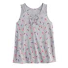 Girls Plus Size Mudd&reg; Lace-up Tank Top, Size: 20 1/2, Grey Other