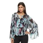 Women's Jennifer Lopez Ruffle Chiffon Top, Size: Xs, Turquoise/blue (turq/aqua)