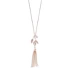 Lc Lauren Conrad Cubic Zirconia Tassel Leaf Pendant Necklace, Women's, Brt Pink