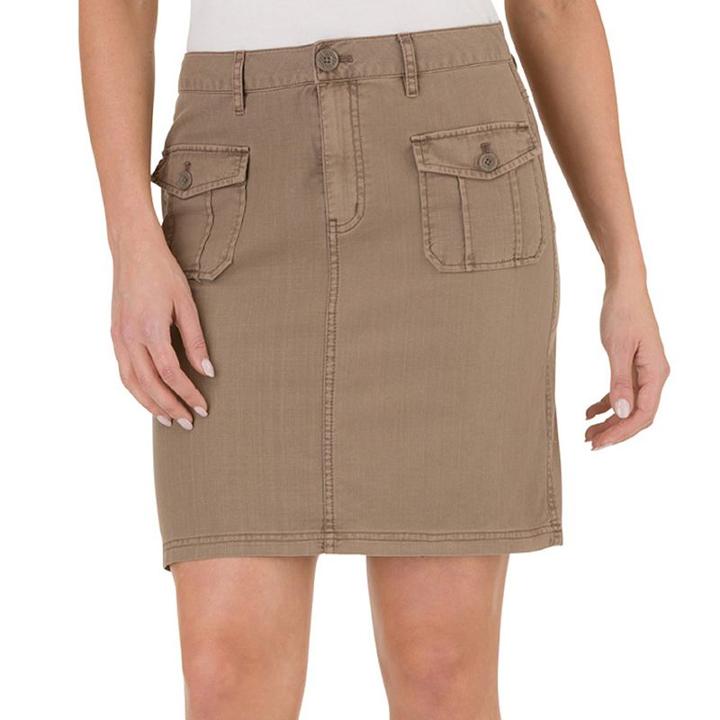 Women's Haggar Cotton Skirt, Size: 16, Light Grey