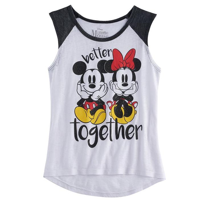 Disney's Mickey Mouse & Minnie Mouse Better Together Graphic Tee, Girl's, Size: Large, White Oth