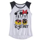 Disney's Mickey Mouse & Minnie Mouse Better Together Graphic Tee, Girl's, Size: Large, White Oth