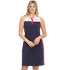 Women's Izod Colorblock Polo Dress, Size: Medium, White