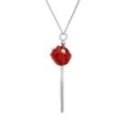 Amore By Simone I. Smith A Sweet Touch Of Hope Platinum Over Silver Crystal Lollipop Pendant, Women's, Size: 18, Red