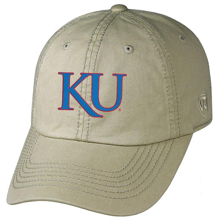 Adult Top Of The World Kansas Jayhawks Crew Adjustable Cap, Men's, Beig/green (beig/khaki)