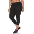 Plus Size Nike Dri-fit Essential Crop Capri Leggings, Women's, Size: 3xl, Grey (charcoal)