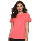 Women's Apt. 9&reg; Flutter Georgette Top, Size: Large, Med Pink