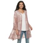 Floral Lace Crochet Kimono, Women's, Size: Large, Med Pink