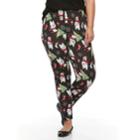 Plus Size French Laundry Christmas Printed Legging, Women's, Size: 3xl, Grey (charcoal)