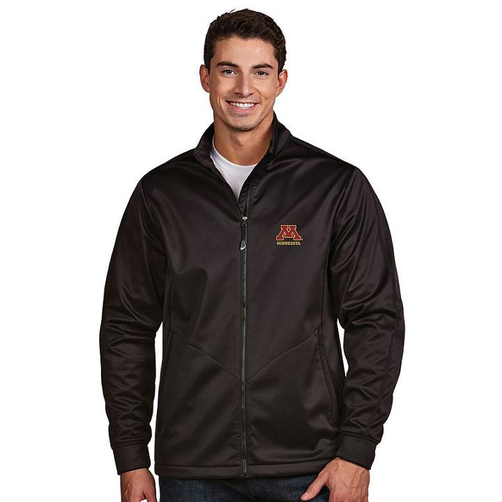 Men's Antigua Minnesota Golden Gophers Waterproof Golf Jacket, Size: Xxl, Black