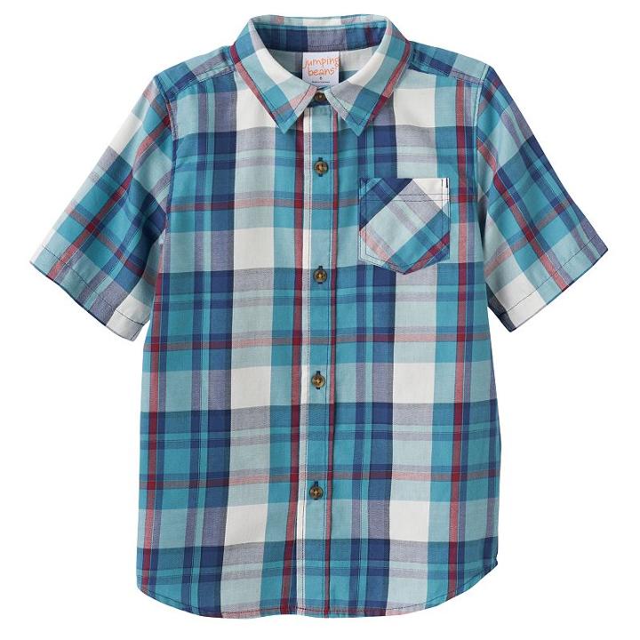 Boys 4-10 Jumping Beans&reg; Plaid Button-down Shirt, Boy's, Size: 7, Turquoise/blue (turq/aqua)