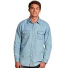 Men's Antigua Modern-fit Chambray Button-down Shirt, Size: Large, Med Blue