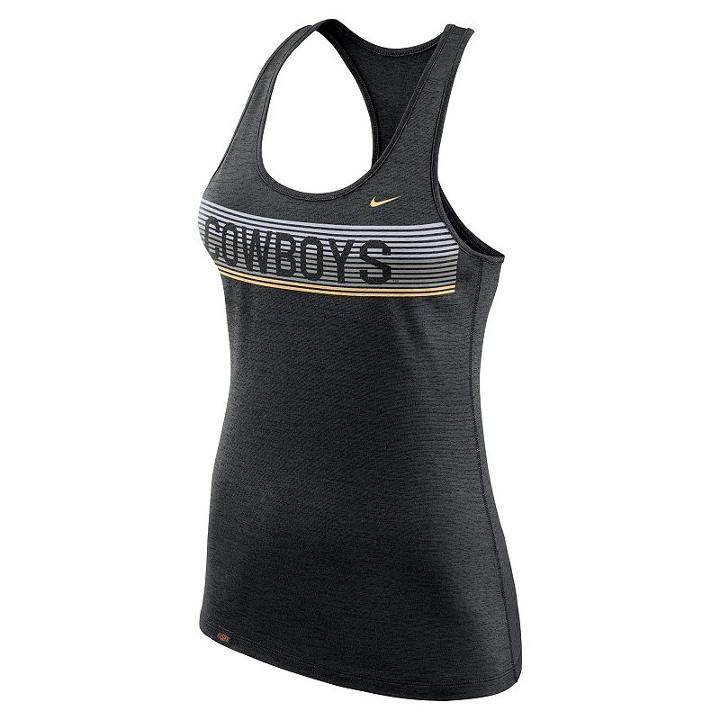 Women's Nike Oklahoma State Cowboys Dri-fit Touch Tank Top, Size: Small, Black