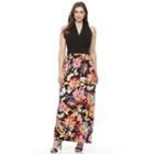 Plus Size Suite 7 Floral Shirred Maxi Dress, Women's, Size: 16 W, Ovrfl Oth