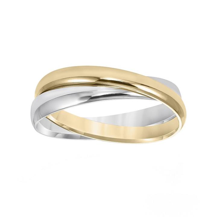 Cherish Always Yellow Ion-plated Stainless Steel And Stainless Steel Double Band - Men, Size: 11