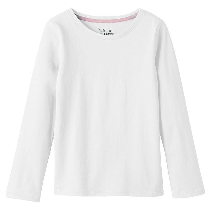 Girls 4-7 Jumping Beans&reg; Solid Long Sleeve Tee, Size: 7, White