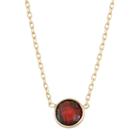 10k Gold Garnet Circle Pendant Necklace, Women's, Size: 17, Red