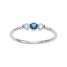 Lc Lauren Conrad 10k White Gold Blue Topaz & Diamond Accent 3-stone Ring, Women's, Size: 7