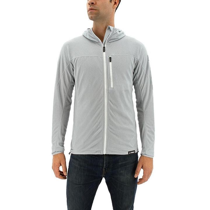 Men's Adidas Tracerocker Performance Fleece Jacket, Size: Small, Light Grey