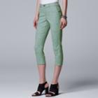 Women's Simply Vera Vera Wang Jacquard Twill Capris, Size: 0, Lt Green