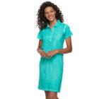 Women's Caribbean Joe Polo Dress, Size: Large, Green Oth