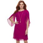 Women's Msk Navy Shift Dress, Size: 6, Brt Pink