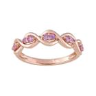 14k Rose Gold Pink Sapphire Wavy Ring, Women's, Size: 6