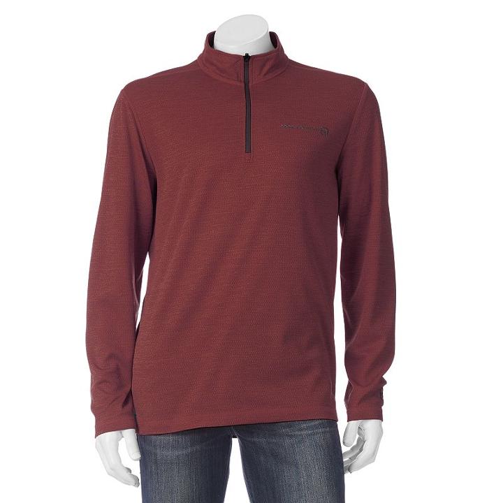Men's Free Country Birdseye Heathered Quarter-zip Pullover, Size: Small, Dark Red
