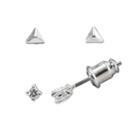 Lc Lauren Conrad Silver Tone Simulated Crystal Triangle Stud Earring Set, Women's, Multicolor