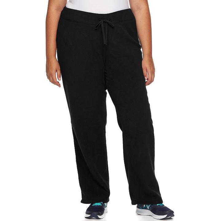 Plus Size Tek Gear&reg; Microfleece Lounge Pants, Women's, Size: 1x Long, Black