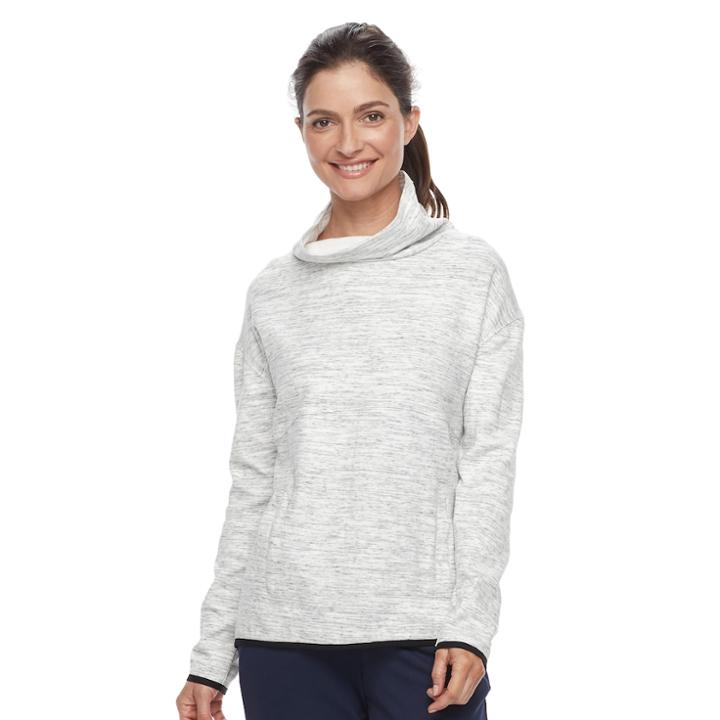 Petite Tek Gear&reg; Funnel Neck Pullover Top, Women's, Size: Xl Petite, White