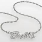 Chicago Bulls Sterling Silver Script Necklace, Women's, Grey