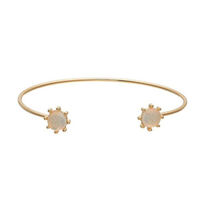 Lc Lauren Conrad Round Simulated Opal Cuff Bracelet, Women's, White